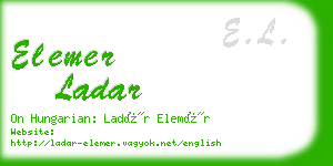 elemer ladar business card